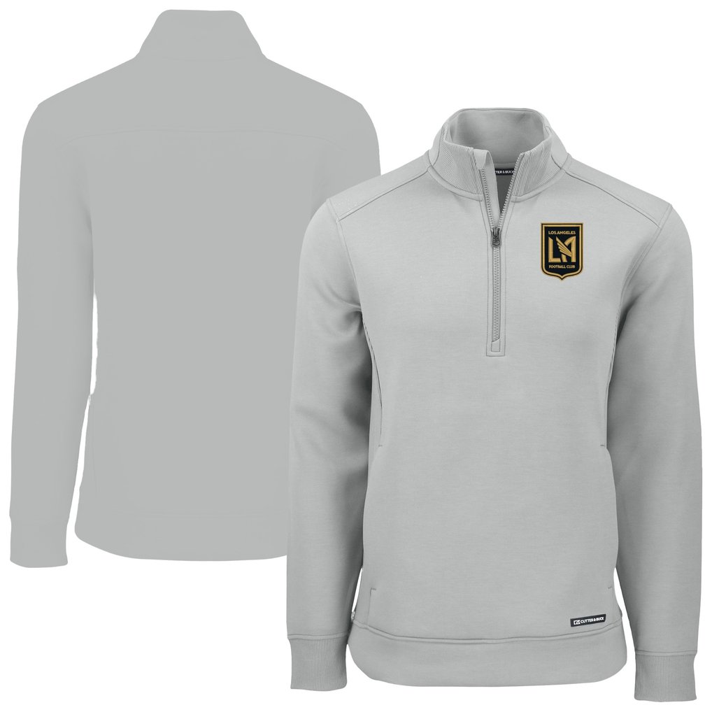  LAFC Cutter & Buck Roam Eco Recycled Quarter-Zip Pullover Top - Gray